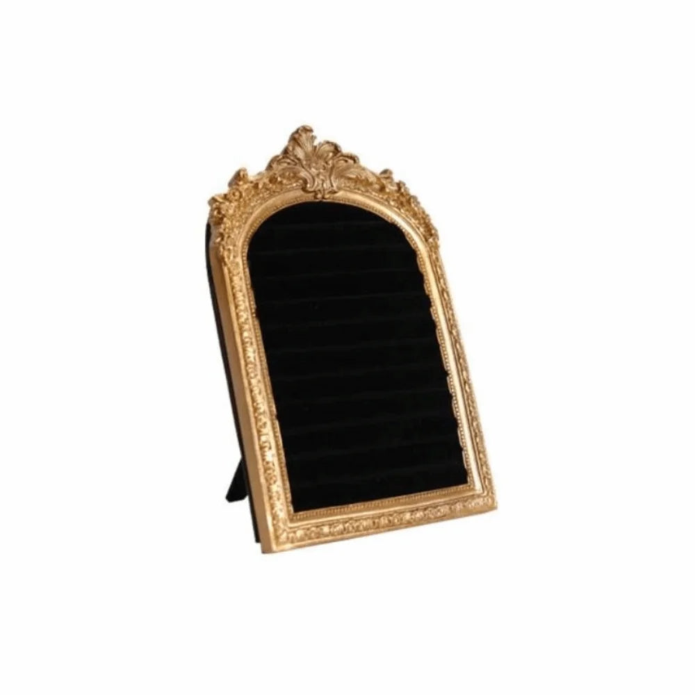 Vintage Velvet Jewelry Display Shelf – Earring & Ring Storage Jewelry Display Shelf PLUSH Black L