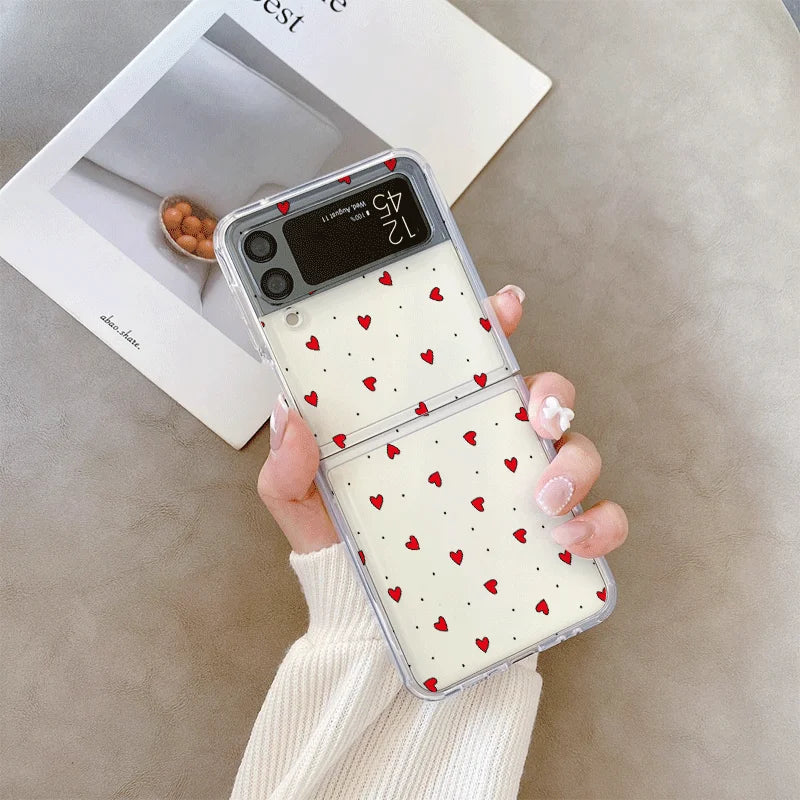 Love Heart Case for Samsung Galaxy Z Flip 3 4 5 6 7 8 Cover Phone Case Cover PLUSH -1 For Galaxy ZFlip 3
