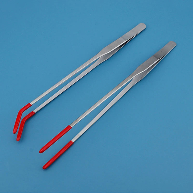 Stainless Steel Reptile Feeding Tongs with Rubber Tips | Straight & Curved Reptile Feeding Tongs PLUSH