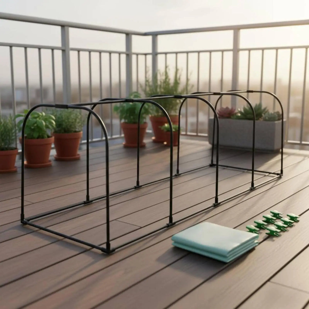 Tunnel Mini Greenhouse Iron Frame | Balcony Plant Shelter Mini Greenhouse Tunnel PLUSH