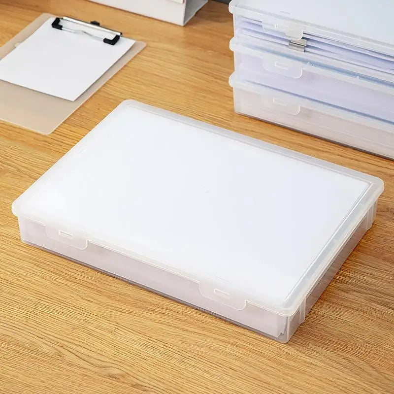 A4 Clear File Organizer Box with Lid | Document Storage Document Storage Box PLUSH
