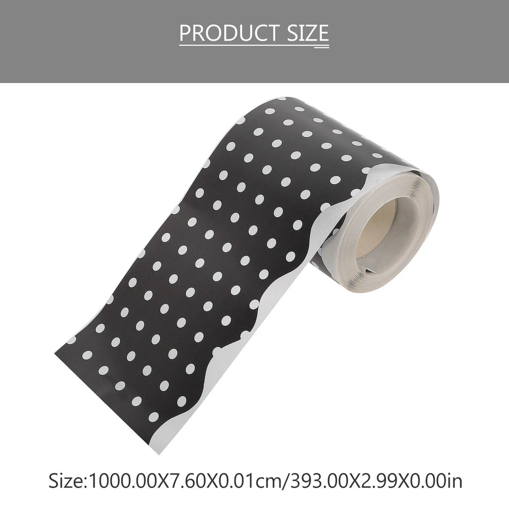 Polka Dot Border Sticker – Waterproof Adhesive Trim Roll Decorative Border Sticker PLUSH