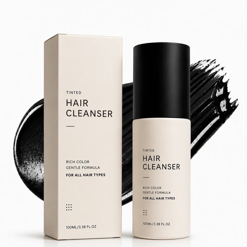 3-in-1 Semi-Permanent Hair Color Shampoo | Botanical Dye Hair Color Shampoo PLUSH BLACK