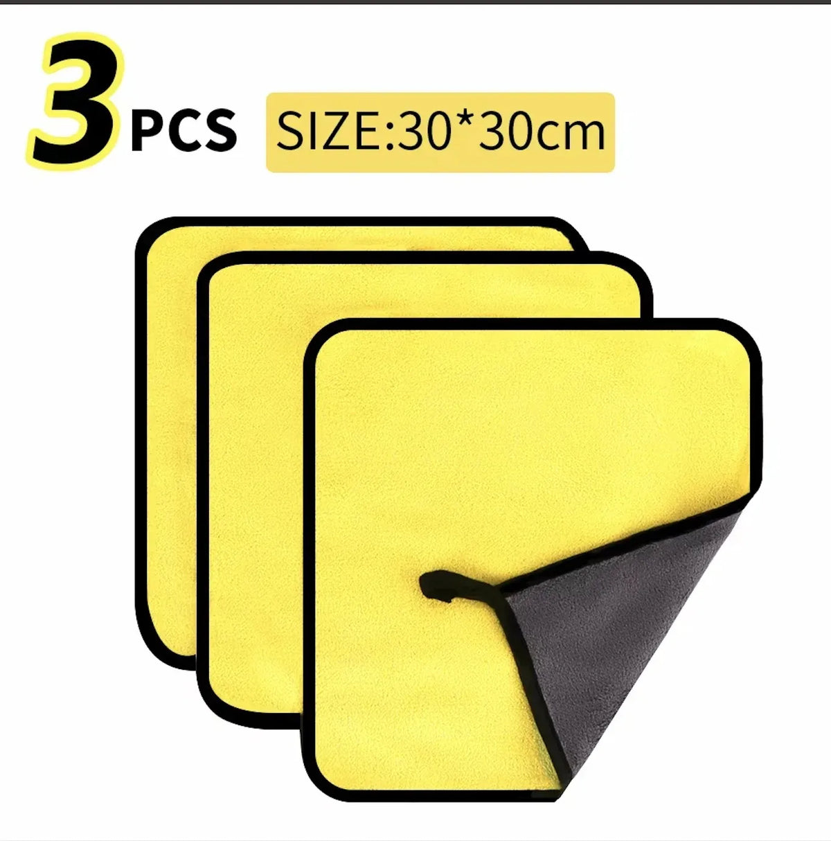 Microfiber Car Wash Towels 30x30cm – 3/5/10 Pack Microfiber Cleaning Towel PLUSH 3Pcs