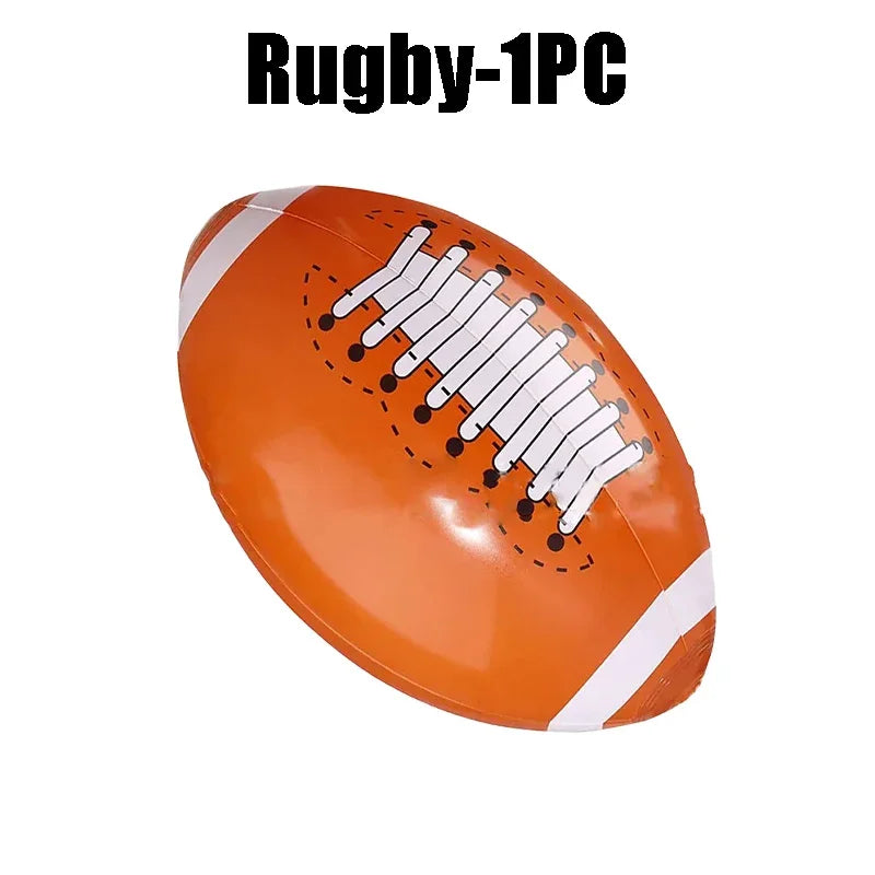 Inflatable Sports Beach Balls 24-Pack – Kids Pool & Beach Toy Inflatable Beach Toy PLUSH Rugby-1PC