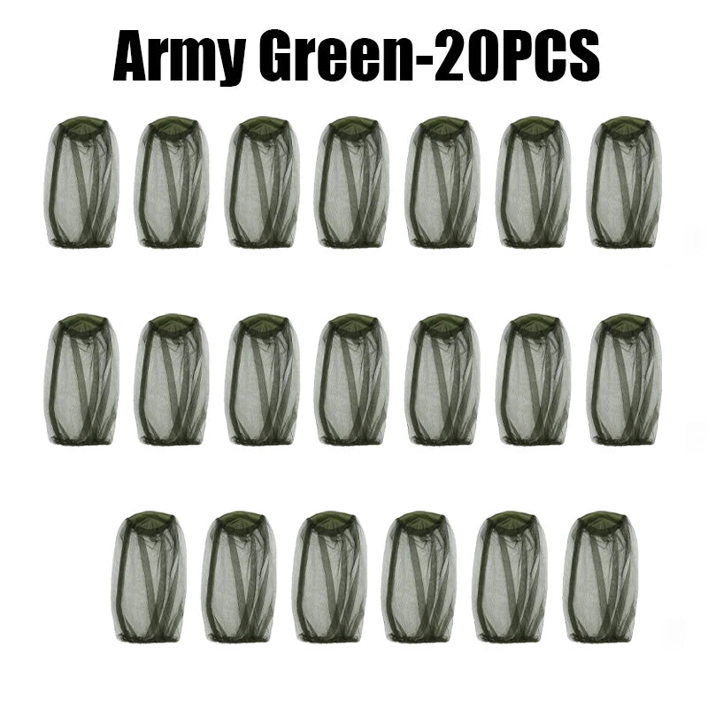 Outdoor Mosquito Net Hat – Sun Visor Cap for Men & Women Mosquito Net Hat PLUSH Green 20PCS
