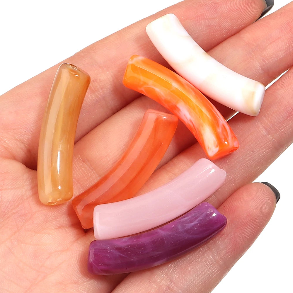30pcs Curved Cloud Acrylic Spacer Beads – DIY Jewelry Making Acrylic Spacer Beads PLUSH