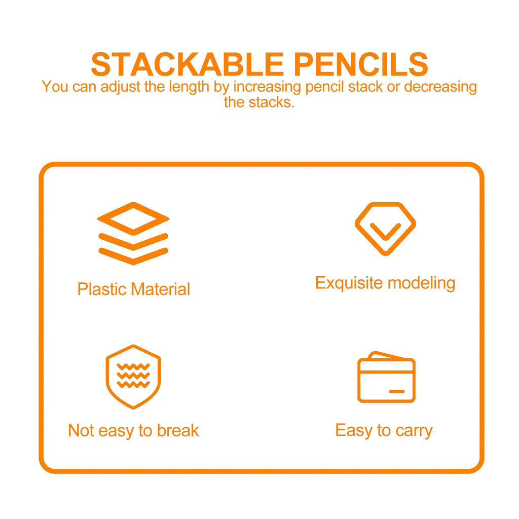 Christmas Stackable Snowman Pencils for Kids – 15pcs Set Stackable Novelty Pencils PLUSH