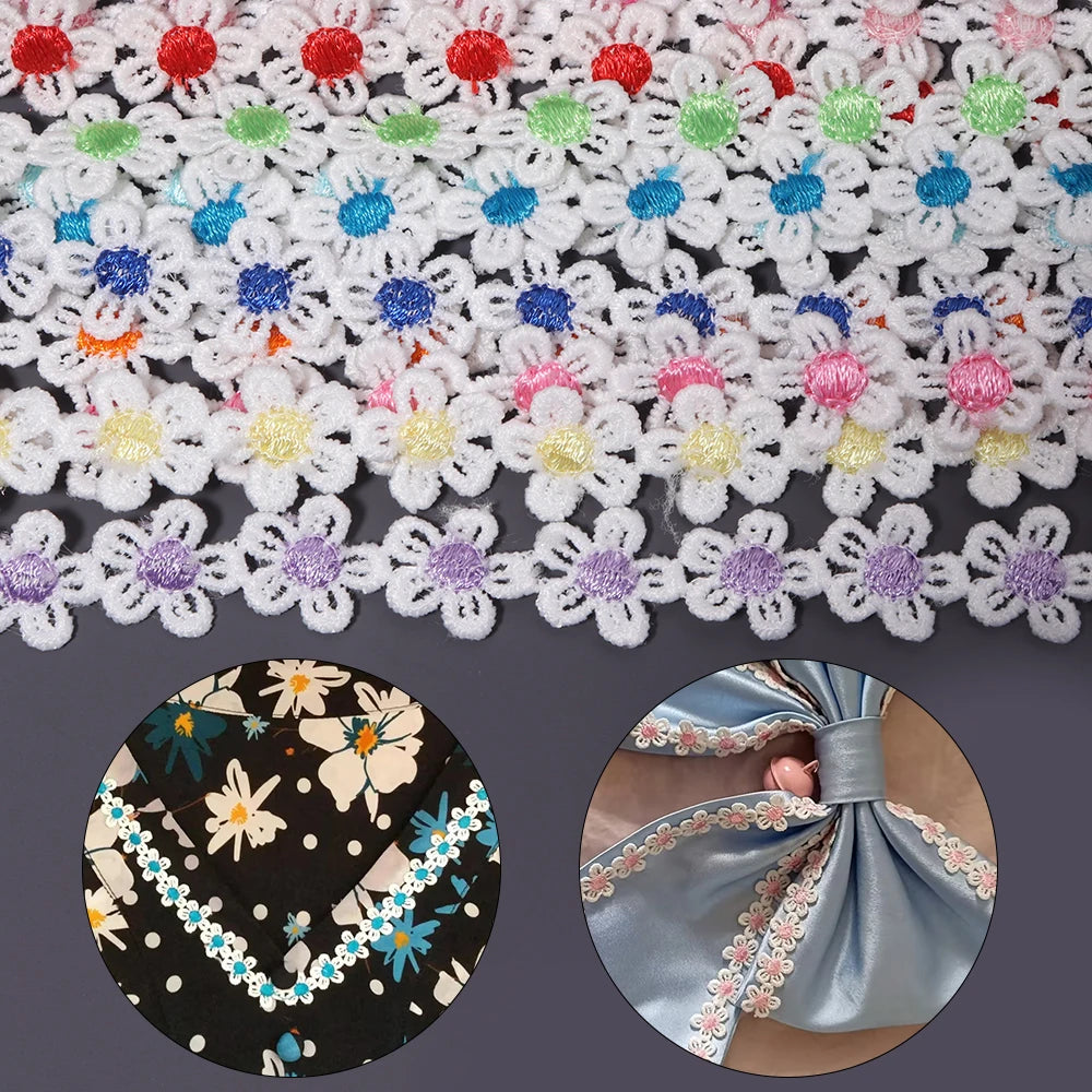 3 Yards Flower Lace Trim 1.5cm Polyester – DIY Craft Decor Lace Trim Ribbon PLUSH