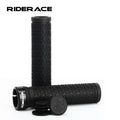 RIDERACE MTB Bicycle Handlebar Grips – Non-Slip Locking Rubber Bike Handlebar Grips PLUSH black