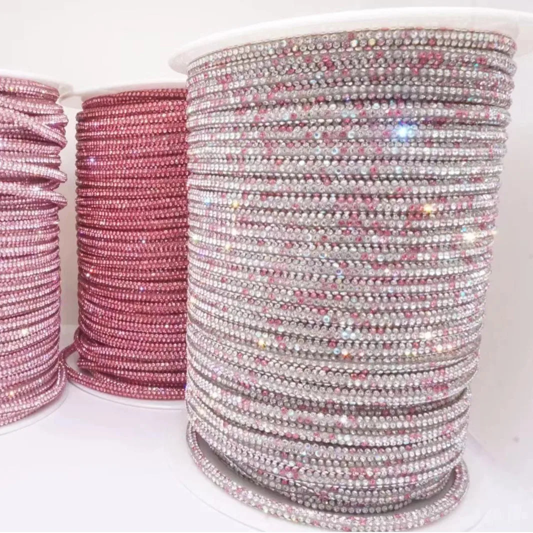 50 Yards 4mm Glass Rhinestone Rope Crystal Cord Trim – DIY Rhinestone Cord Trim PLUSH