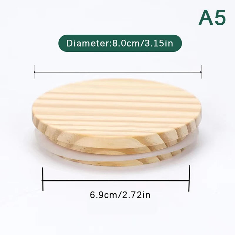 Pine Wood Jar Lids with Silicone Seal – 8 Sizes Available Wood Jar Lid PLUSH A5