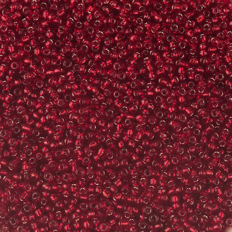 Silver Filled Glass Tube Seed Beads 10g – DIY Jewelry Making Glass Spacer Beads PLUSH red