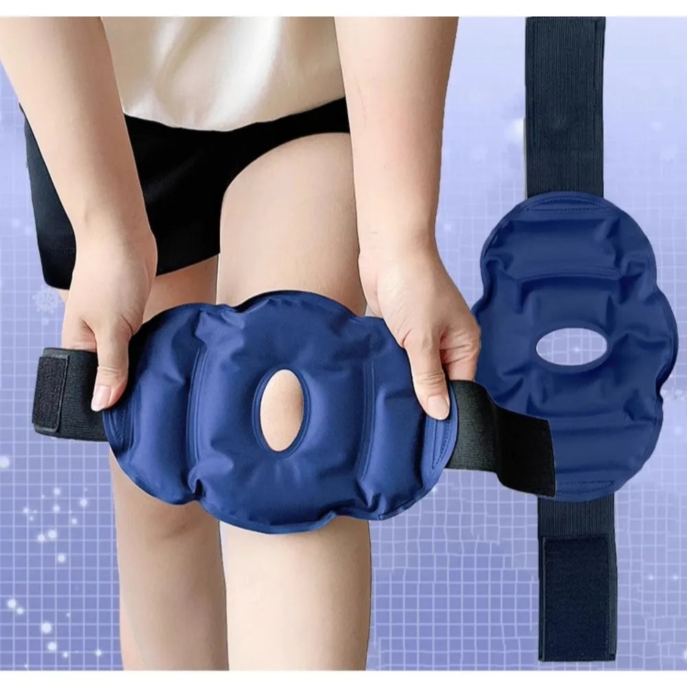 Reusable Knee Ice Pack Wrap – Adjustable Cold Compress Gel Pad Cold Compress Wrap PLUSH 1PC