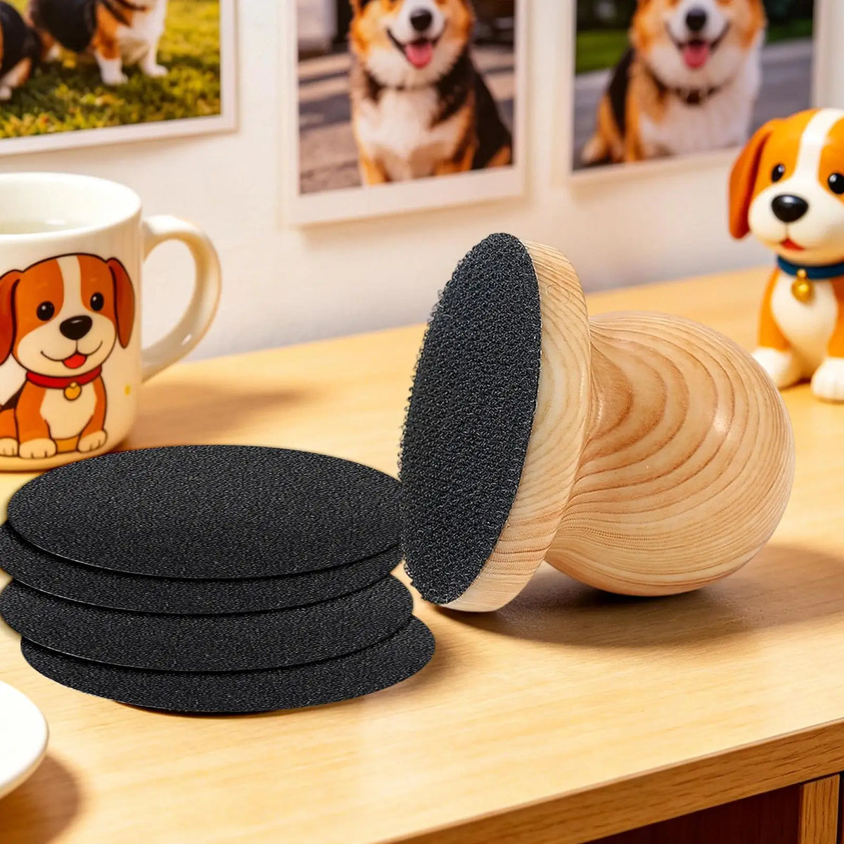 Pet Nail File Grinder – Gentle Wood Handle Tool for Dogs & Cats Pet Nail Grooming Tool PLUSH