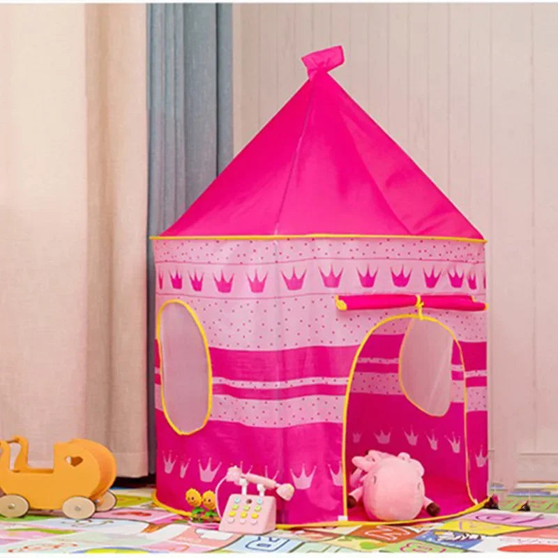 Kids Foldable Castle Play Tent – Toddler Indoor Outdoor Playhouse Kids Play Tent PLUSH Pink