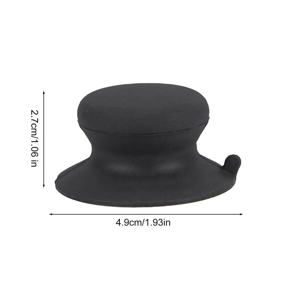 Silicone Universal Pot Lid Knob Replacement | Suction Handle Cookware Lid Knob PLUSH Black 1PC