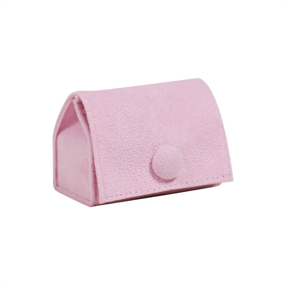 Velvet Ring Jewelry Box – Mini Portable Storage Case Jewelry Storage Box PLUSH Pink