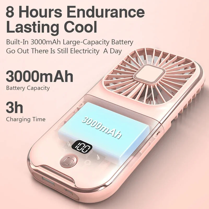4-Speed USB Rechargeable Neck Fan – Quiet Portable Mini Fan Neck Fan PLUSH