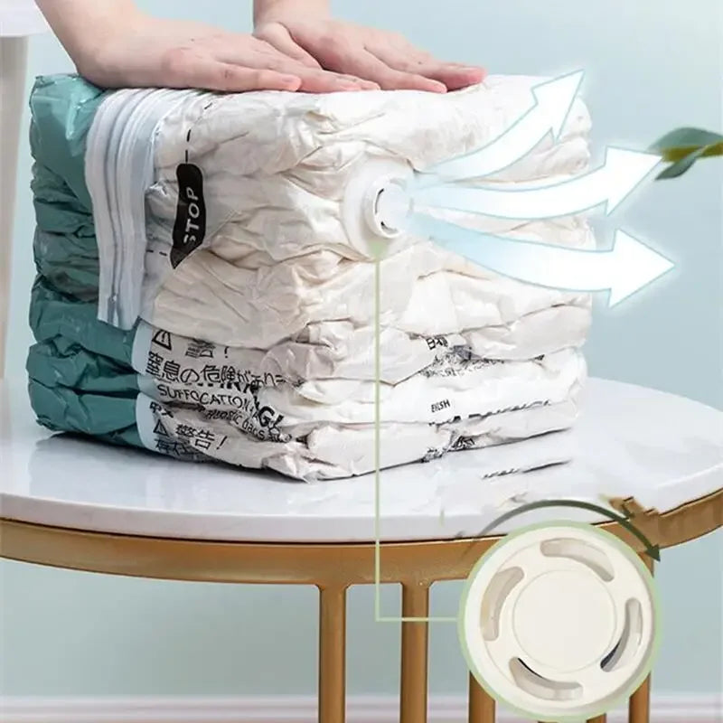 TAILI No-Pump Vacuum Storage Bags 3-5PC | Clothes & Blankets Vacuum Storage Bags PLUSH
