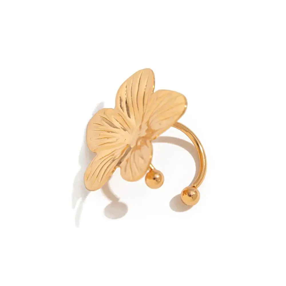 Vintage Flower C-Shape Ear Cuff – Starfish Shell Clip Earring Clip-On Ear Cuff PLUSH