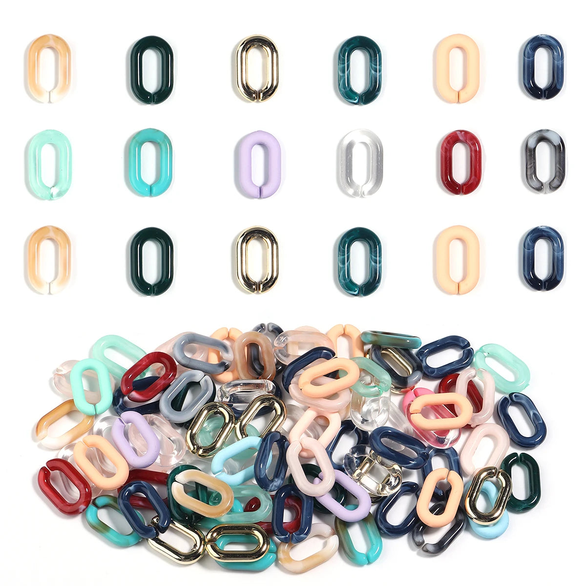 30pcs Colorful Acrylic U-Shape Link Clasps 9x15mm DIY Jewelry Jewelry Clasps PLUSH
