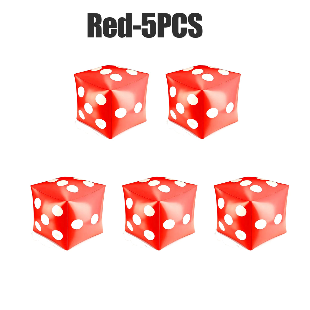 Giant Inflatable Dice Game Toy – Party, Bar & Group Fun Inflatable Dice Game PLUSH Red 5PCS