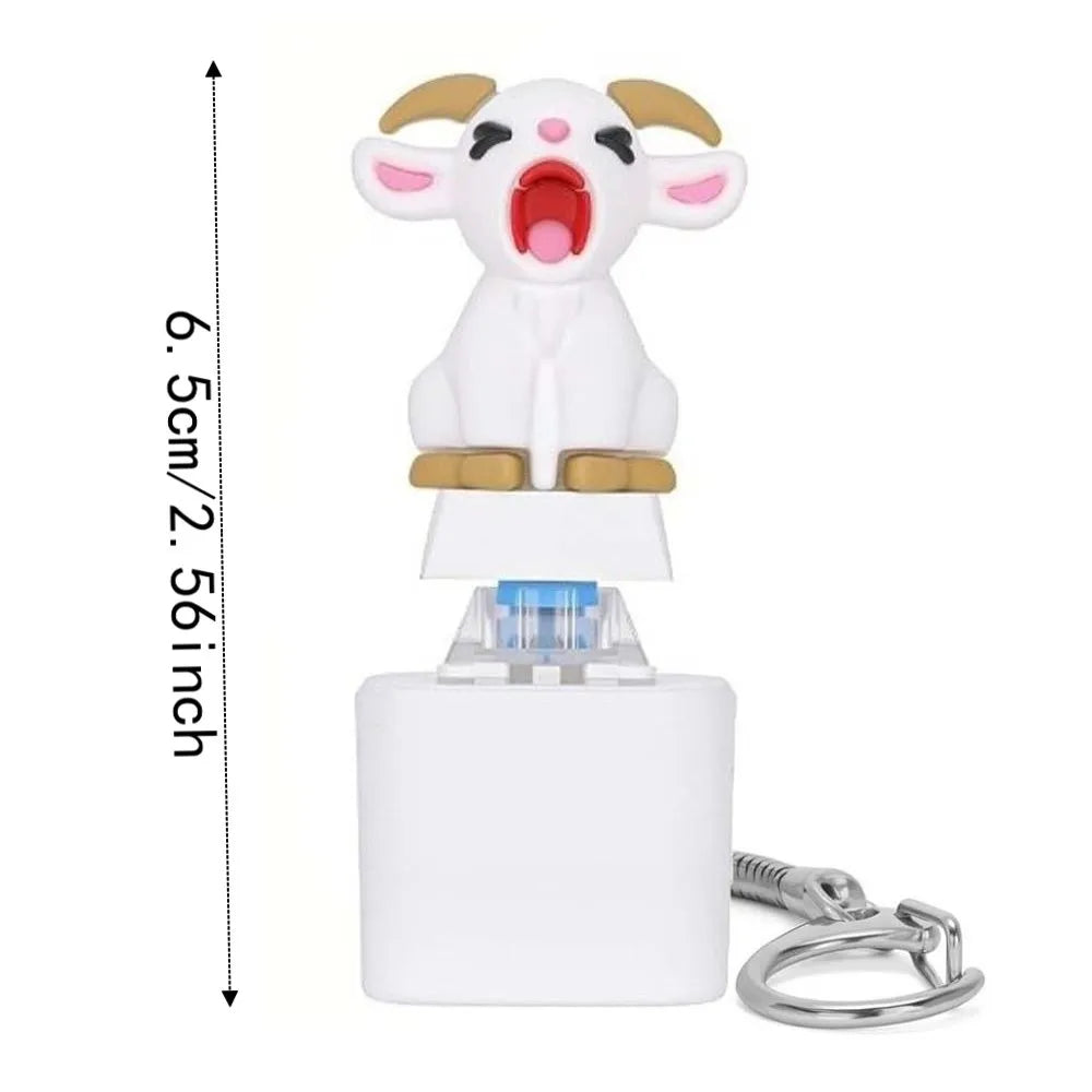 Screaming Goat Keychain LED Glow Sound Fidget Button Toy Novelty Fidget Keychain PLUSH