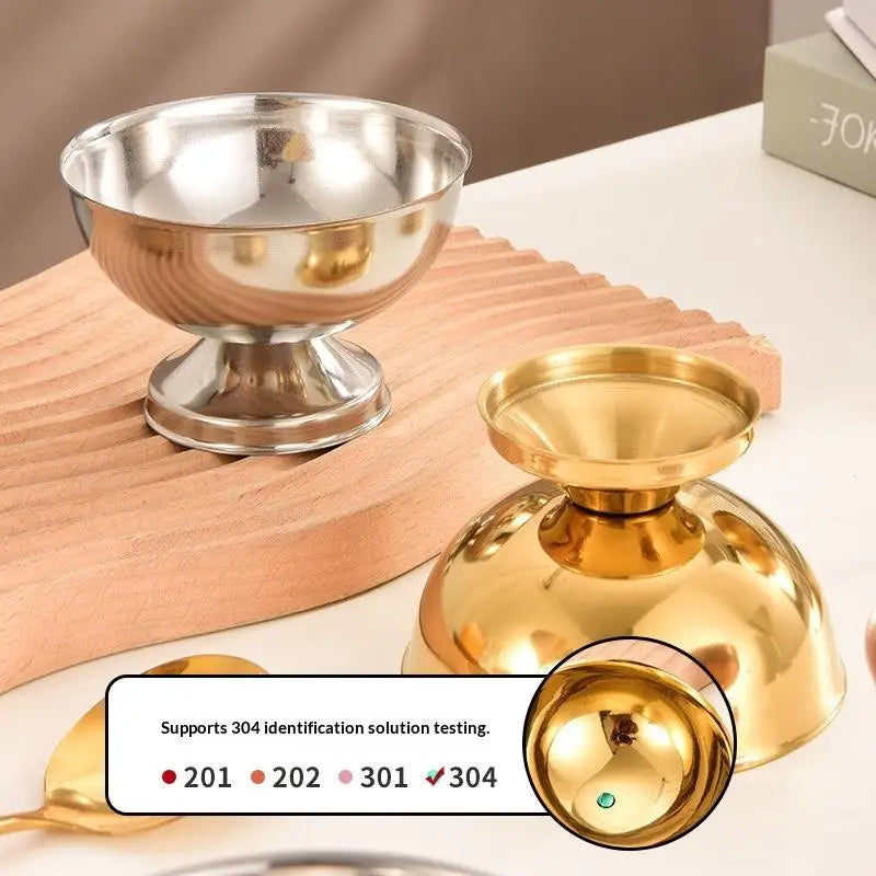 Stainless Steel Dessert Cup – Shatterproof Glossy Stemware Dessert Stemware Cup PLUSH
