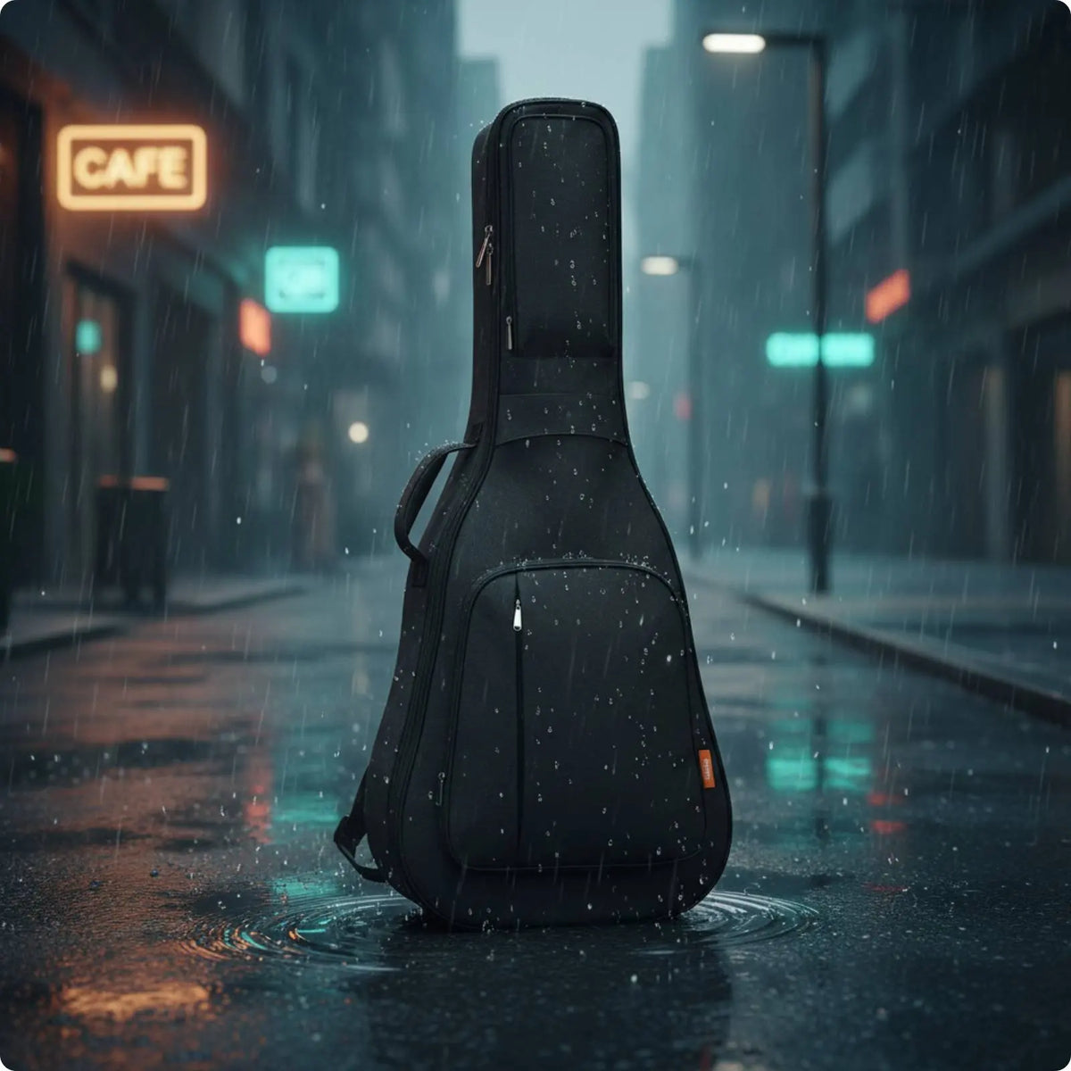 Padded Guitar Backpack Case | Fits 36–41" Acoustic Guitars Guitar Gig Bag PLUSH Black 38-39 Inch