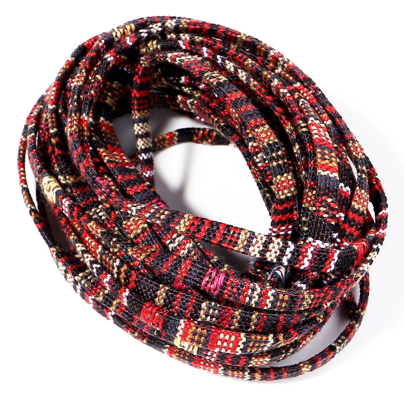 5 Yards 5mm Ethnic Woven Cotton Cord – Macrame & Bracelet Rope Craft Cord PLUSH red 5mm