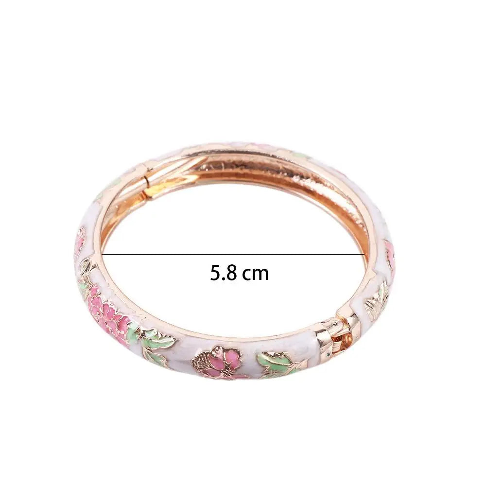 Chinese Vintage Peony Filigree Bangle Bracelet for Women Filigree Bangle Bracelet PLUSH