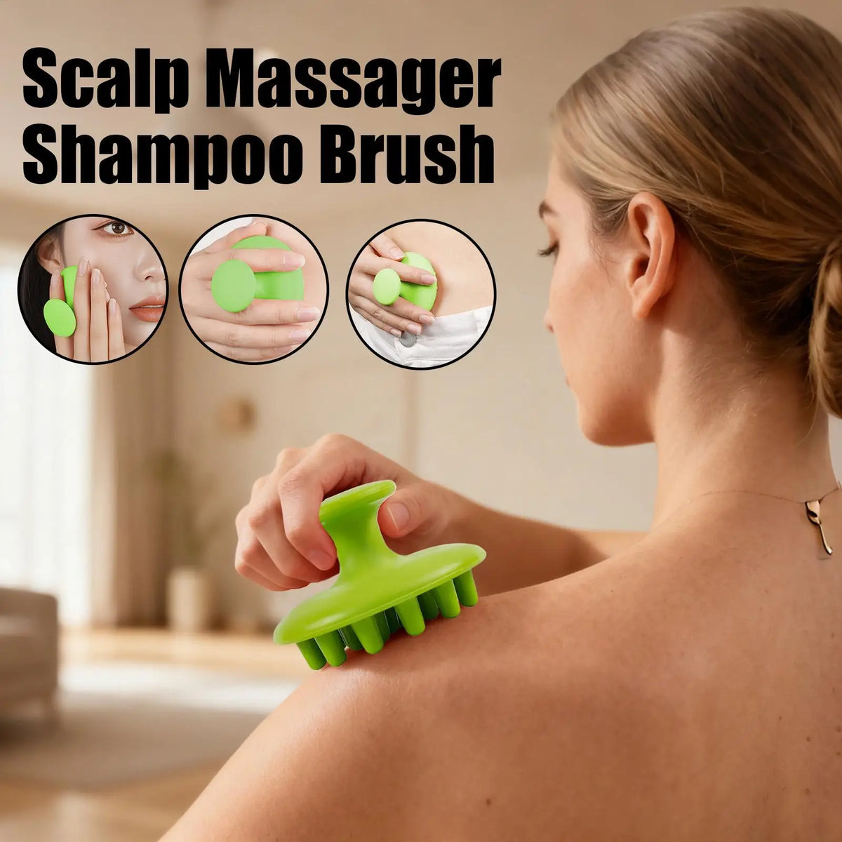 Silicone Scalp Massager Shampoo Brush – Body Scrubber Scalp Massager Brush PLUSH