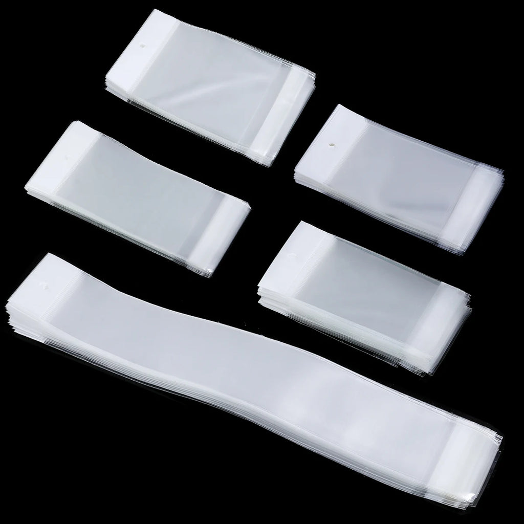 50pcs Clear OPP Self-Adhesive Bags with Hang Hole – Jewelry Pouches Jewelry Packaging Bags PLUSH
