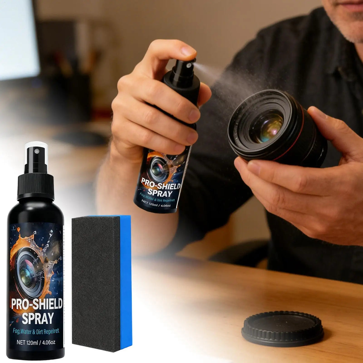 Screen & Lens Cleaner Spray Kit 120ml – Anti-Fog Formula Lens Cleaning Kit PLUSH