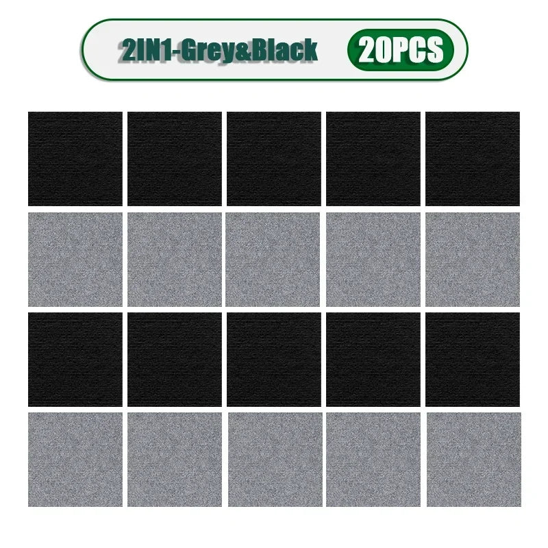 50pcs Peel & Stick Carpet Tiles 30x30cm – DIY Floor Mats Peel & Stick Carpet Tiles PLUSH Mix-20PCS D 30X30CM
