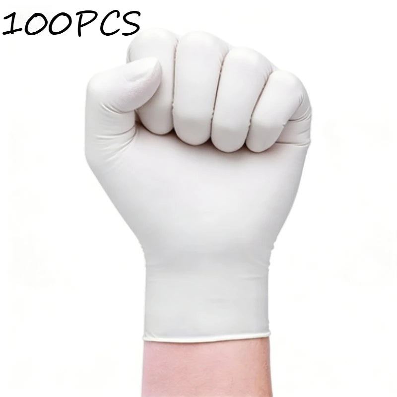 White Disposable Nitrile Gloves 100/50/20 Pcs | S–XL Disposable Nitrile Gloves PLUSH White-100PCS L