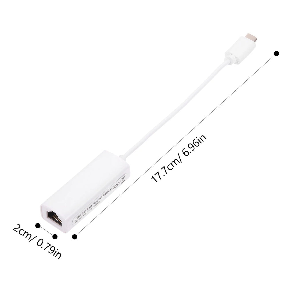 USB-C to Ethernet Adapter 10/100Mbps – Plug & Play Network USB-C Network Adapter PLUSH