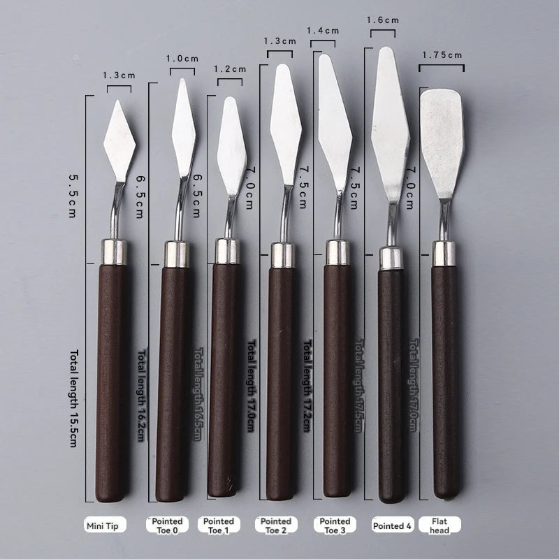 7-Piece Palette Knife Set – Stainless Steel Art Spatulas Palette Knife Set PLUSH