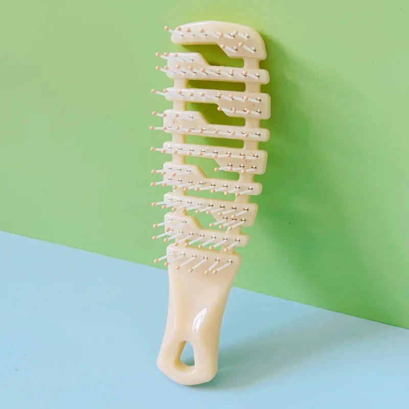 Gradient Hollow Detangling Hair Brush & Scalp Massage Comb Detangling Hair Brush PLUSH NO.6 Apricot