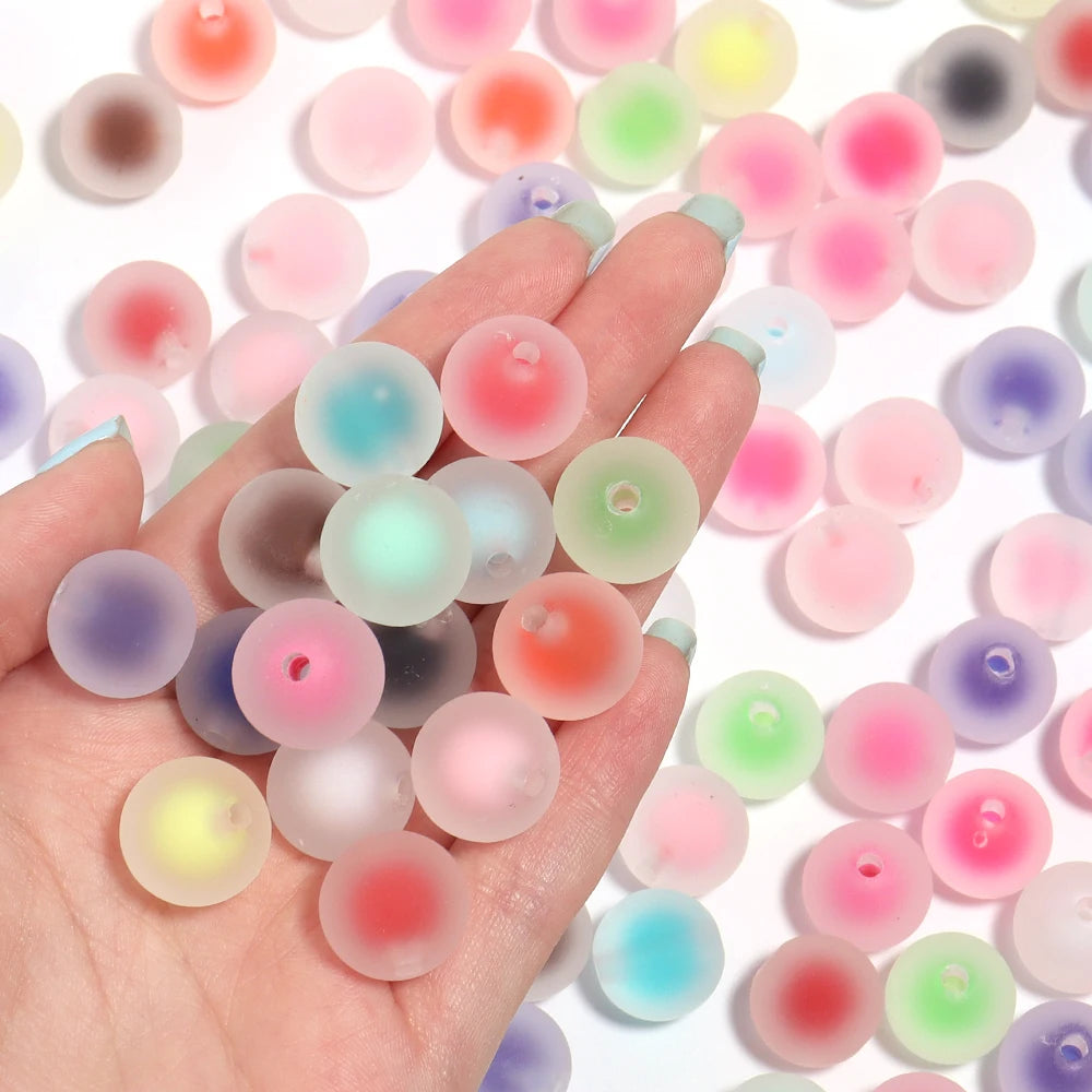10pcs Frosted Double Layer Acrylic Round Spacer Beads 16/20mm Acrylic Spacer Beads PLUSH