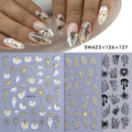 Halloween Nail Art Stickers – Pumpkin Spider Web Foil Decals 3pcs Nail Art Stickers PLUSH SWA23 126 127