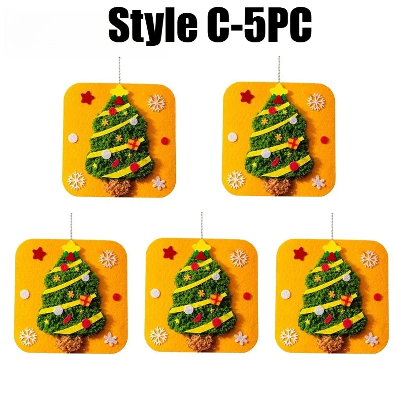 Felt Craft Kit for Kids – DIY Sewing Threading Painting Kids Craft Kit PLUSH Style C-5PCS