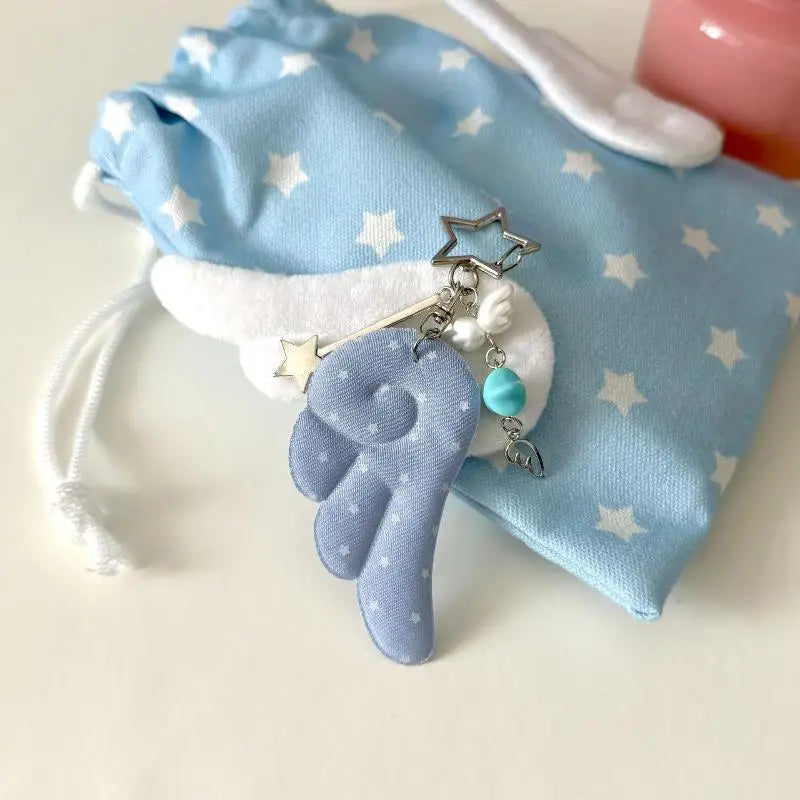 Y2K Star & Wings Keychain | Angel Bag Charm & Fairycore Pendant Bag Charm Keychain PLUSH style 3