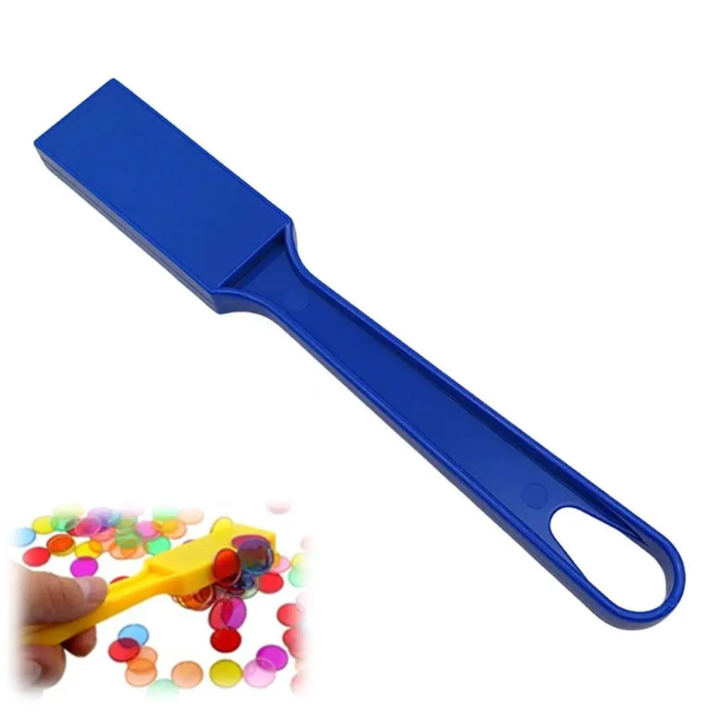 Montessori Magnetic Bingo Chips & Wand Set – 100pc Color Sort Educational Game Set PLUSH Blue
