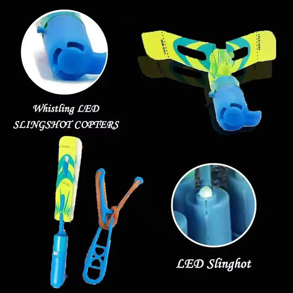 LED Glow in the Dark Rocket Helicopter Launcher Toy for Kids Flying Launcher Toy PLUSH
