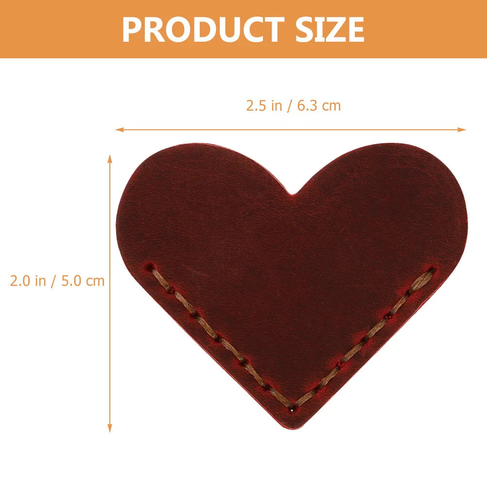 2Pcs Heart-Shaped Corner Bookmarks – Vintage Retro Page Covers Corner Bookmark PLUSH Light Brown