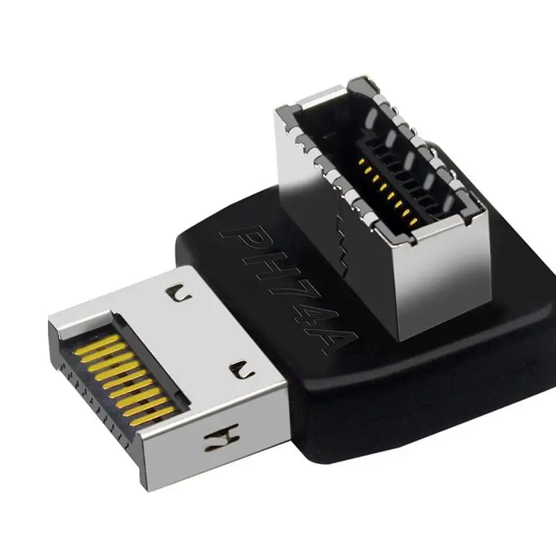 USB 3.1 Type-E 90° to Type-C Header Adapter for PC Motherboard PC Header Adapter PLUSH