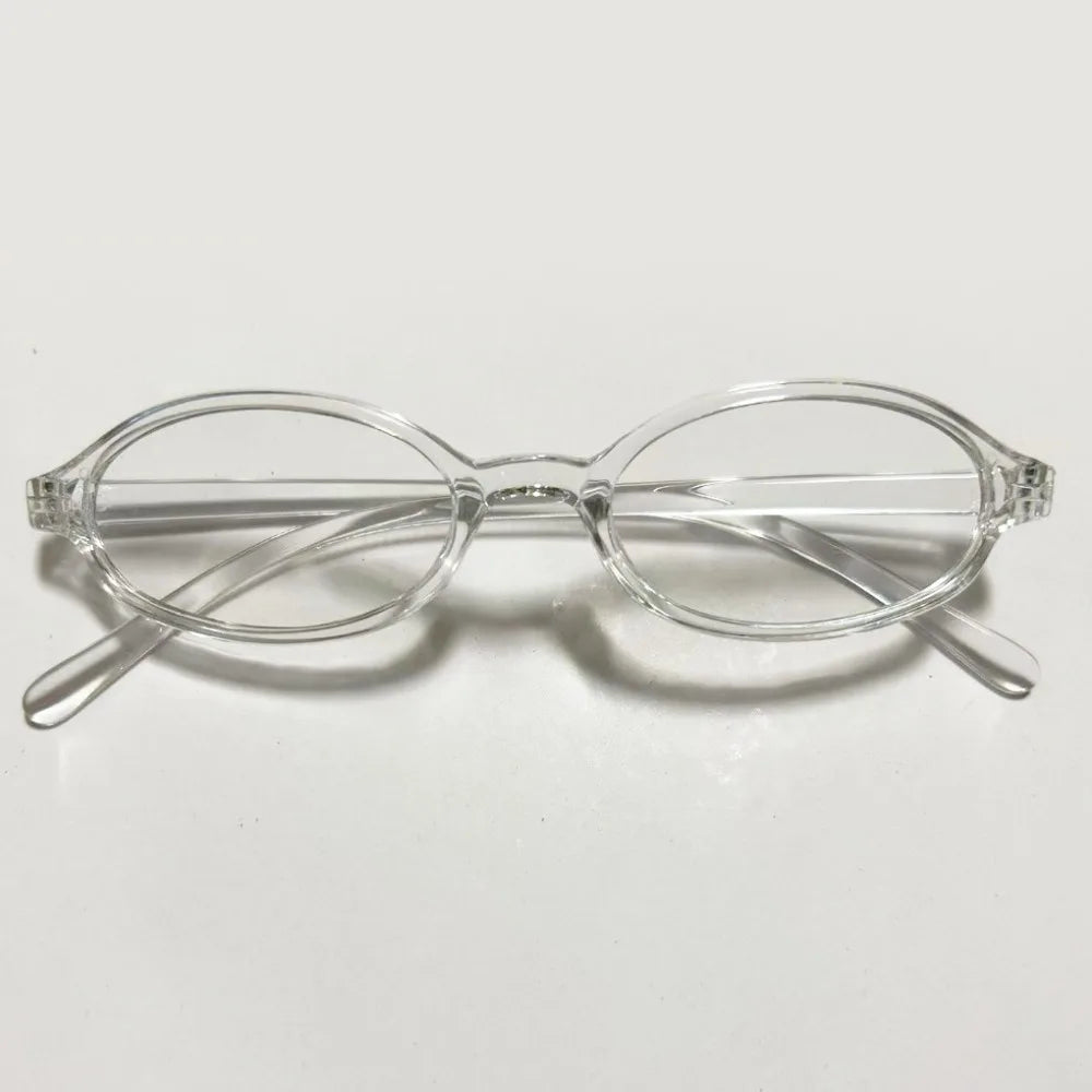 Y2K Blue Light Blocking Oval Glasses – Retro Unisex Eyewear Blue Light Glasses PLUSH Transparent