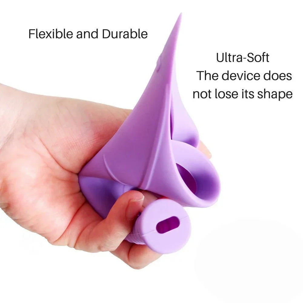 Silicone Female Urinal – Portable Standing Pee Funnel Travel Female Urination Device PLUSH